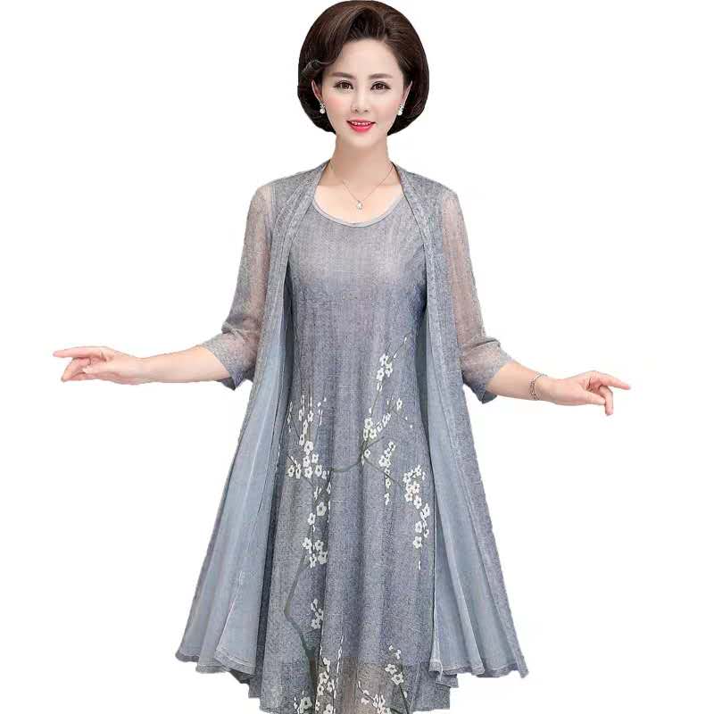 French Vintage Floral Midi Dress - Verão algodão linho 2 peça conjunto