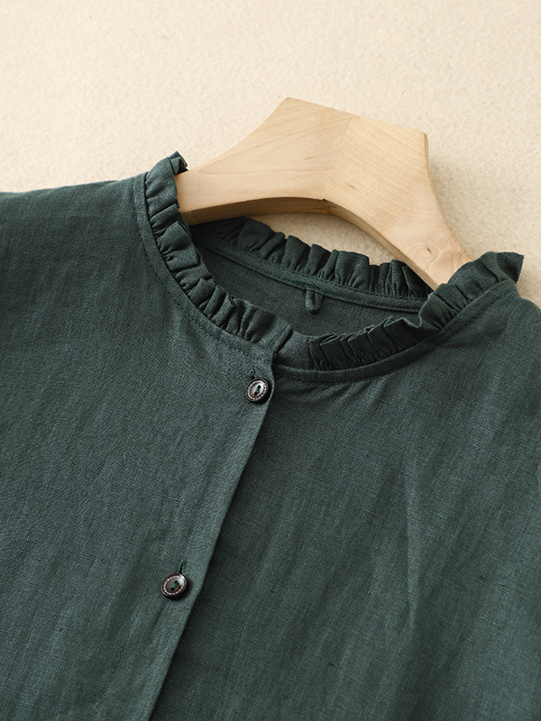 Vestido Casual Solto de Algodã - Casual Loose Linen Shirt Dress avaliação e preço