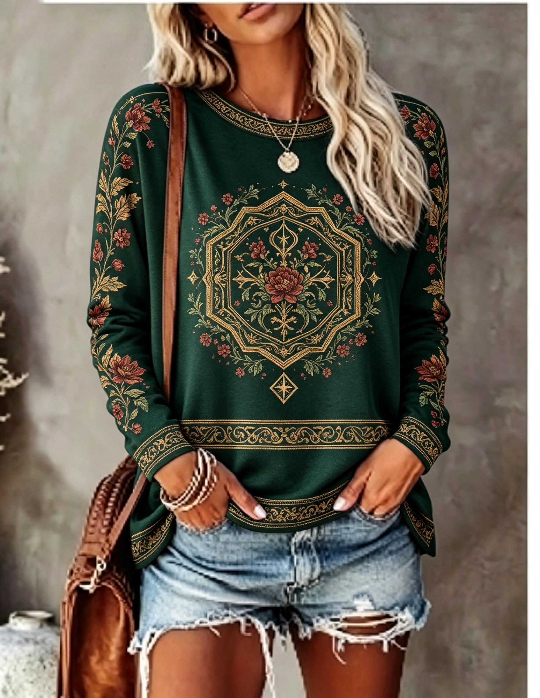 Camiseta Feminina de Manga Lon - Blouses avaliação e preço