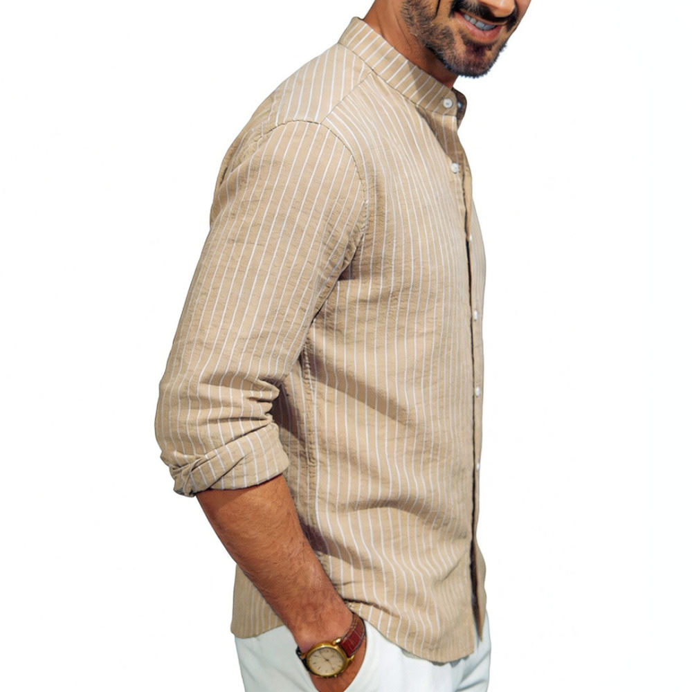 Camisa de linho para homem, co - Casual Loose Linen Shirt Dress avaliação e preço