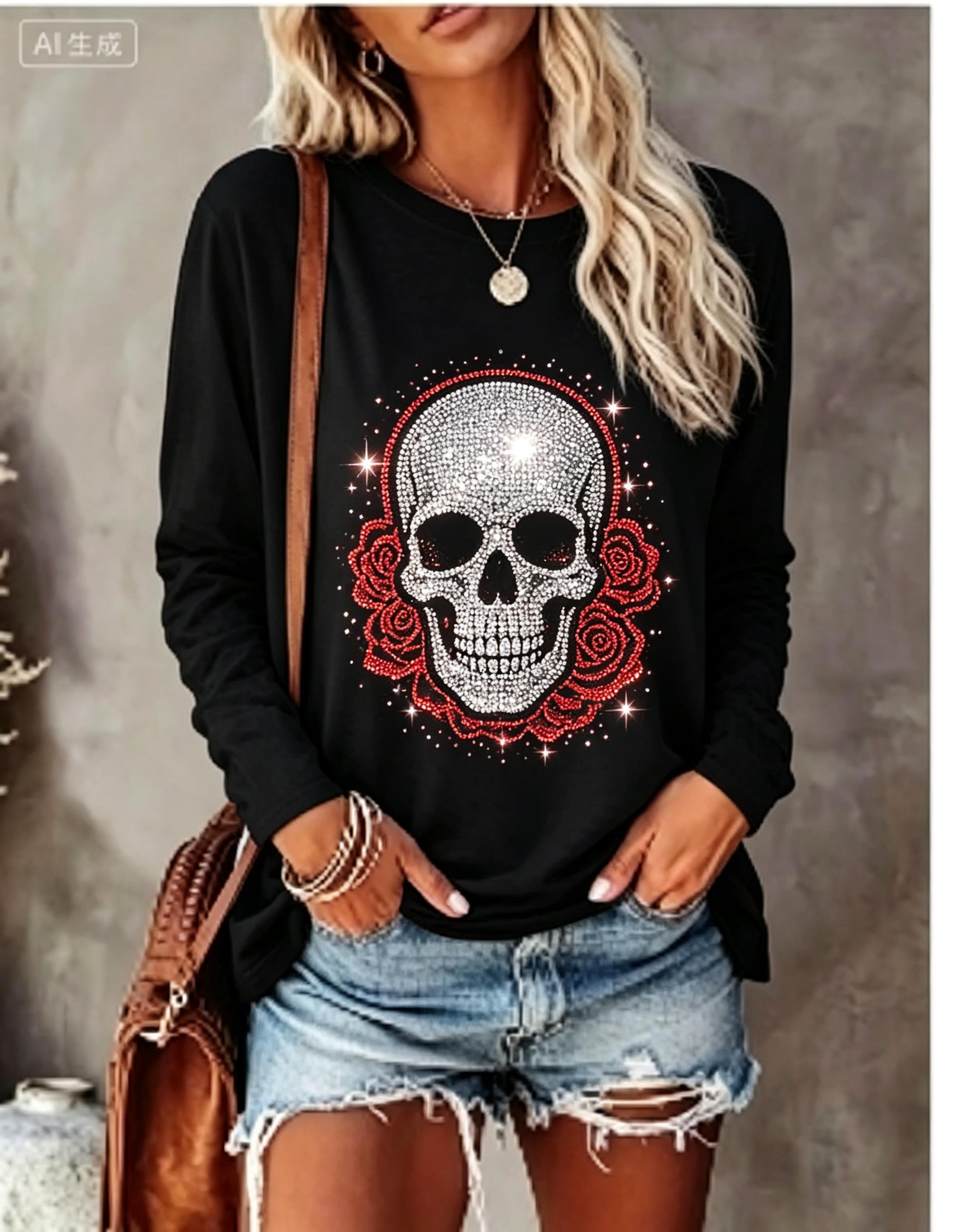 Camiseta Feminina de Manga Lon - Blouses avaliação e preço