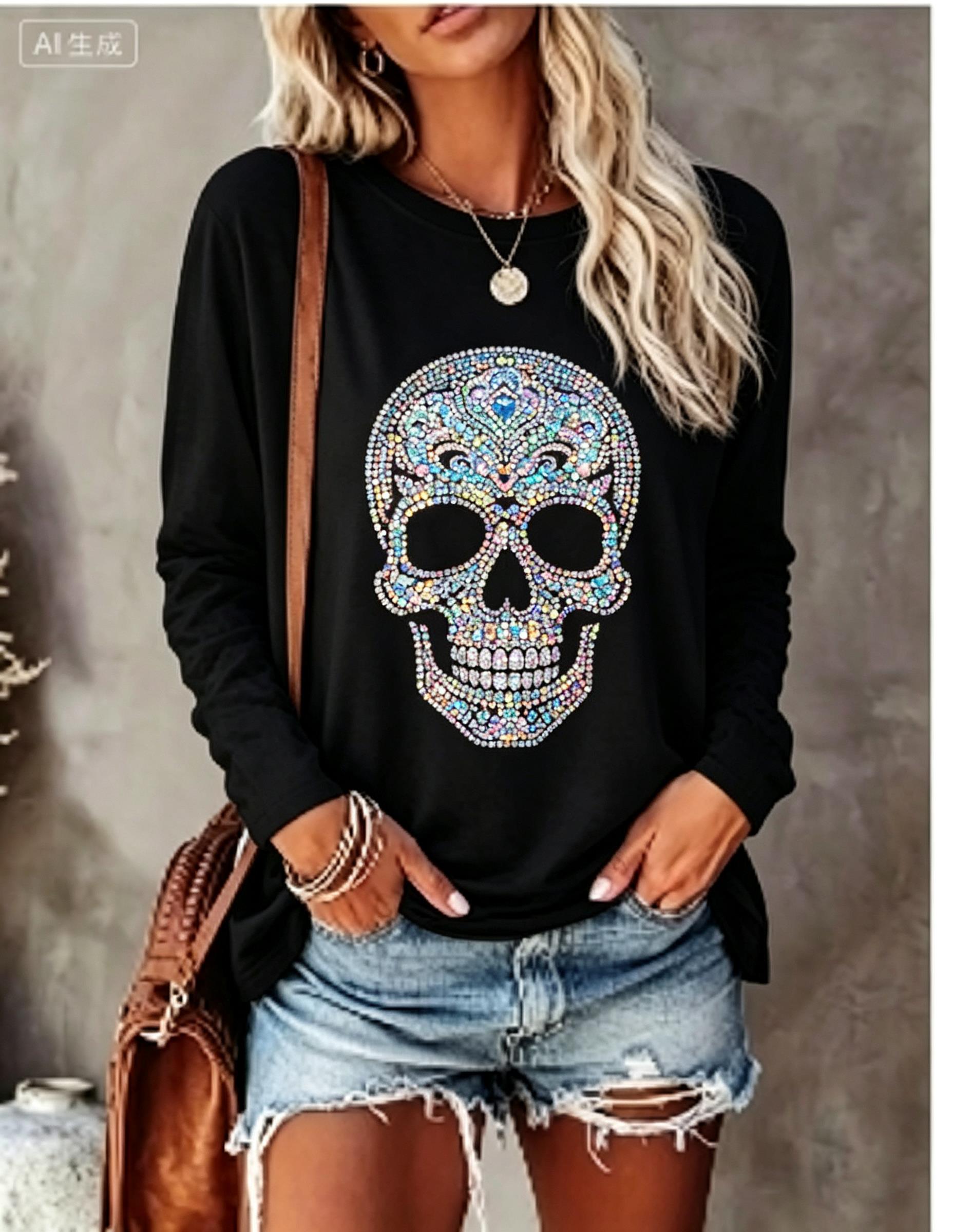 Camiseta Feminina de Manga Lon - Blouses avaliação e preço